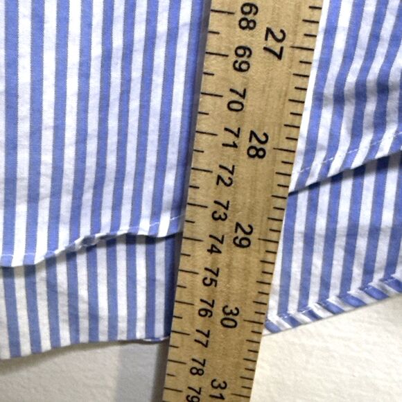 Vineyard Vines Men's Size Medium Slim Fit Tucker Shirt Blue White Stripe Pocket - Picture 5 of 7
